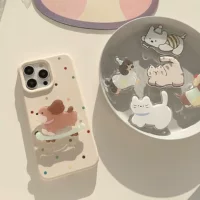 Новая мультяшная кошечка задняя крышка retractable мультфильм многофункциональная складная клейкая ленивая подставка подходящая для