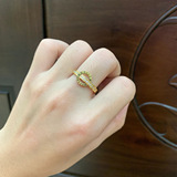 Небольшое дизайнерское модное кольцо с драгоценными камнями из нержавеющей стали, брендовый аксессуар, европейский стиль, 18 карат, не выцветает