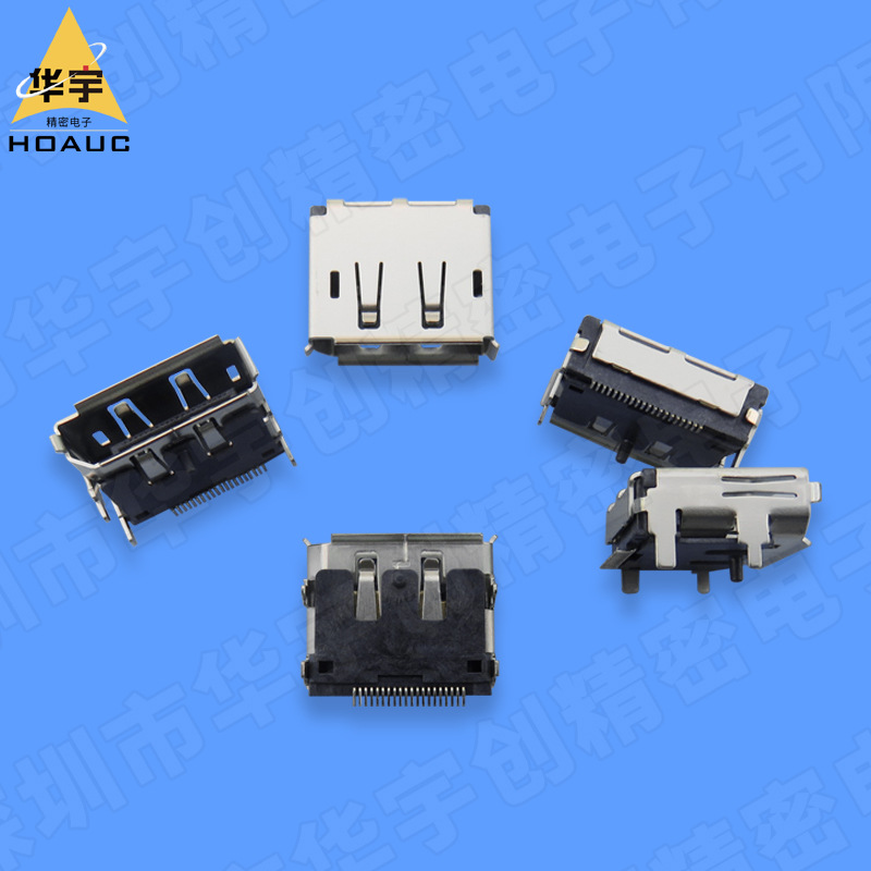 替代Molex 472720029 DP DisplayPort 20P前插后贴端子镀金母座