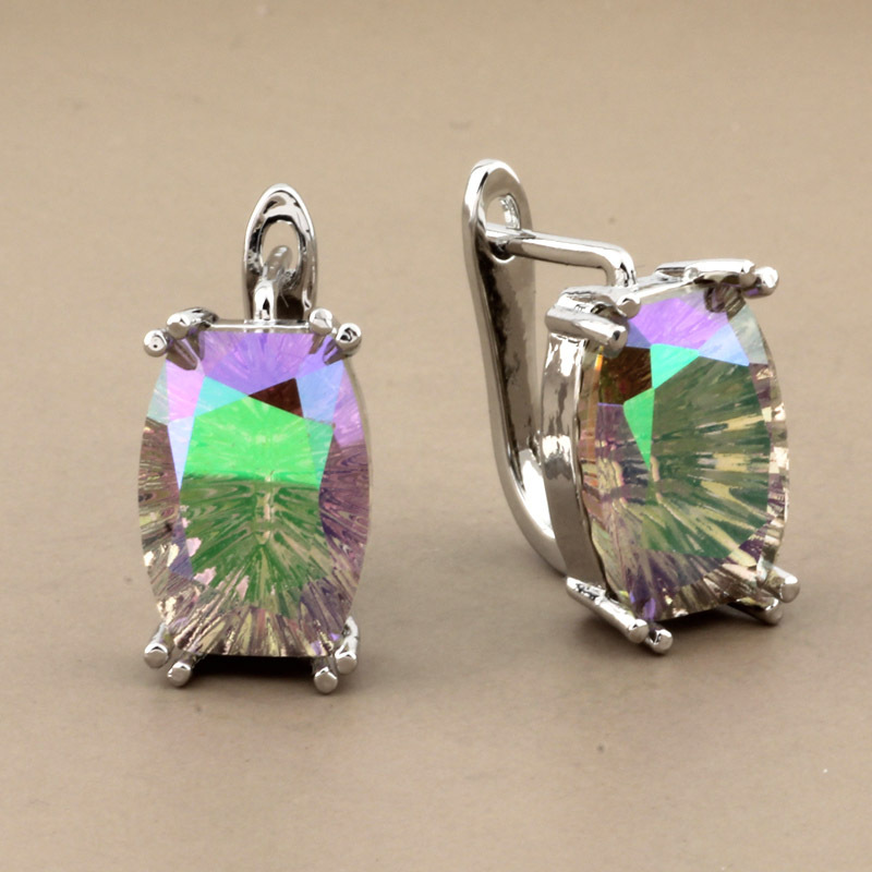 Nueva Venta caliente transfronteriza europea y americana de lujo exquisito cristal brillante color rosa oro oído hebilla pendientes mujer fábrica al por mayor