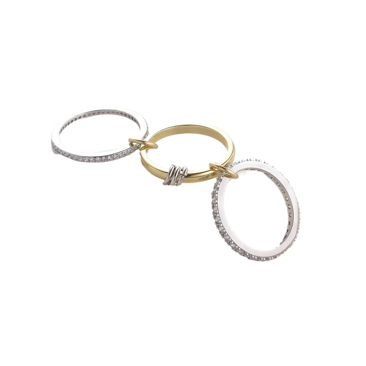 Casual, Daily, Shopping Occasion Titanium Steel Material Geometric Pattern Wholesale Jewelry Novelty Geometric Titanium Steel Zircon Rings