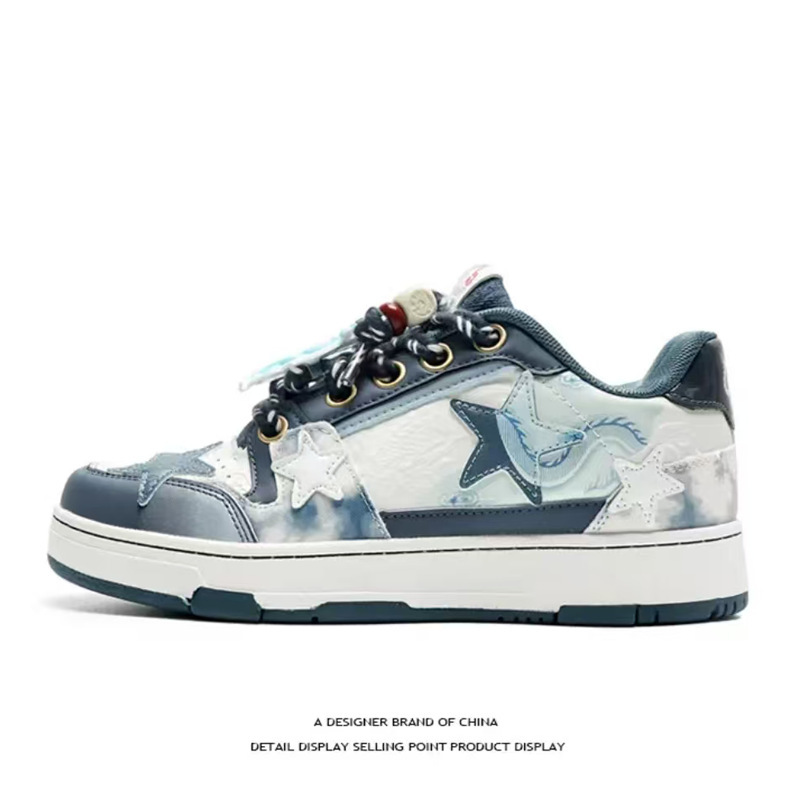 Star Shoes with Thick Soles, Niche Couple Sneakers, Men's and Women's Trendy Casual Shoes, Cross-Border Large Size, One-Piece Dropshipping