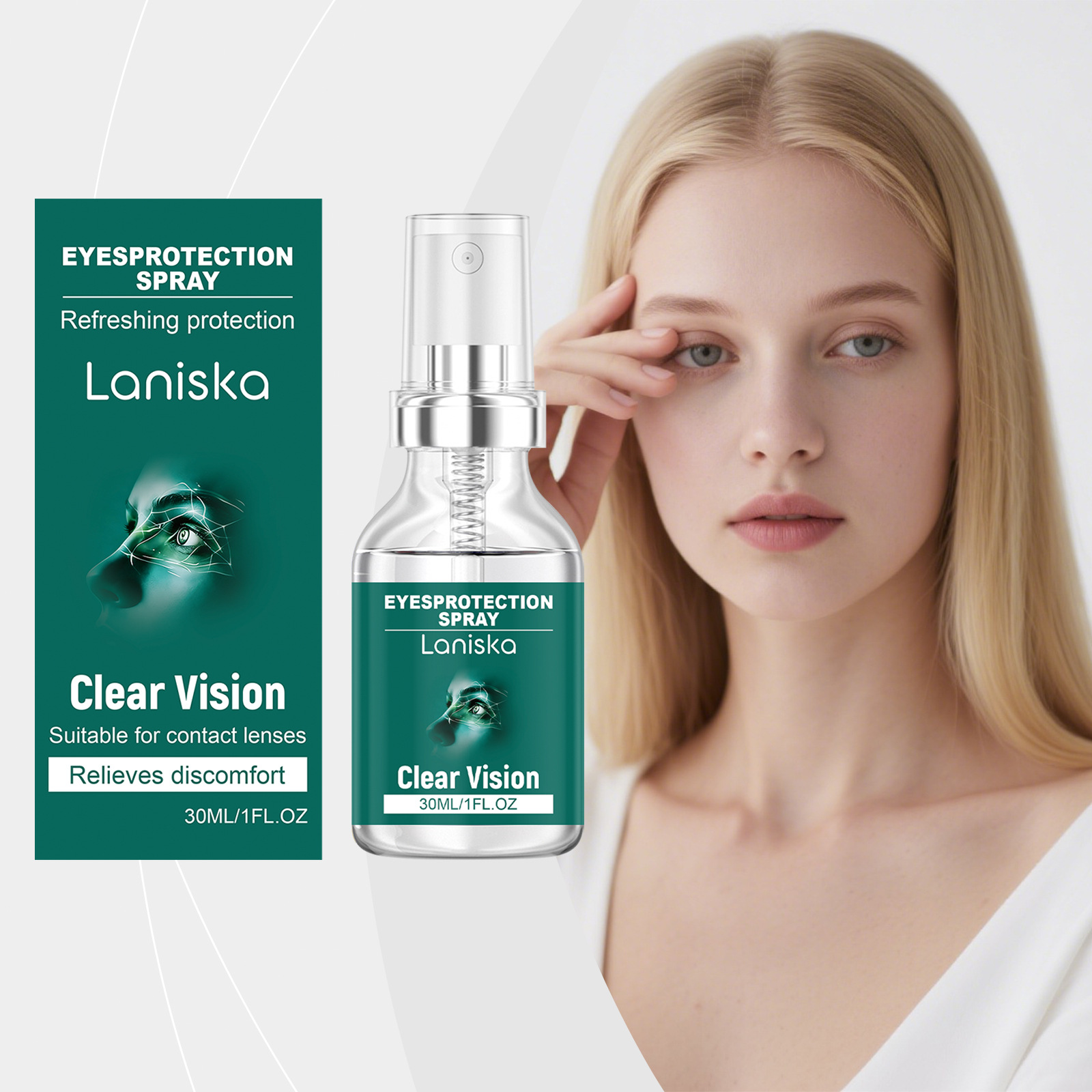 Laniska Eye Care Spray Gentle Formula for Comfortable Eye Care and Moisturizing Convenient External Spray