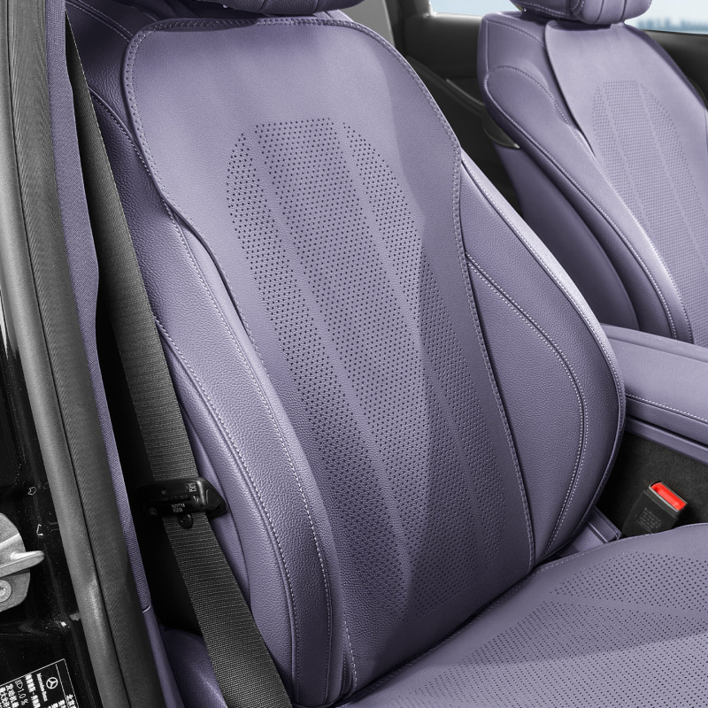 新しいナッパレザーのカーシートクッション、オールシーズン対応の薄型通気性のある穴あき車のインテリアシートカバー、夏用シートクッション|undefined
