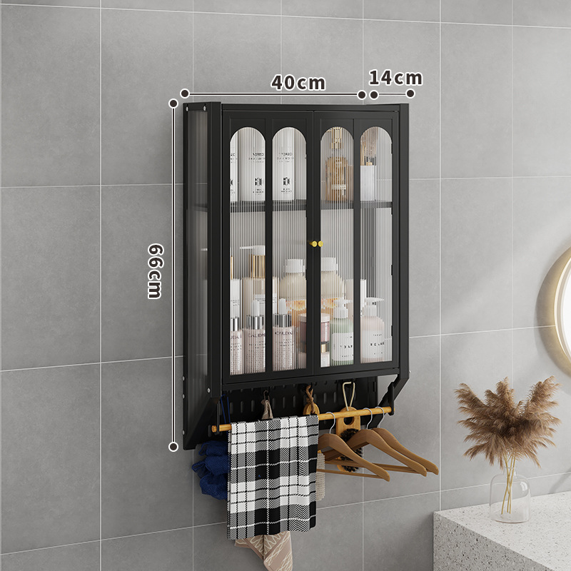 Estantes de pared sin clavos para el hogar, gabinetes a prueba de polvo, baños, gabinetes de pared, estantes, una pieza