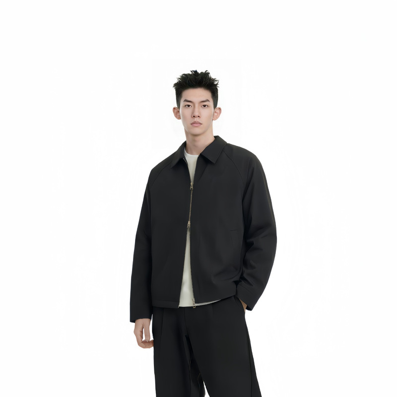 2026 Spring and Autumn Oversized Harrington Executive Jacket for Men, Short Lapel Jacket with a Sense of Quiet Luxury, Wholesale from Source