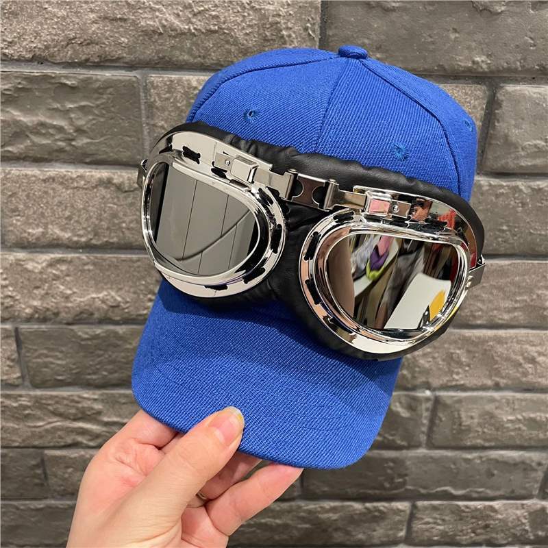 Vintage Pilot Hat With Sunglasses For Men And Women Hip Hop Cap_voghion.com