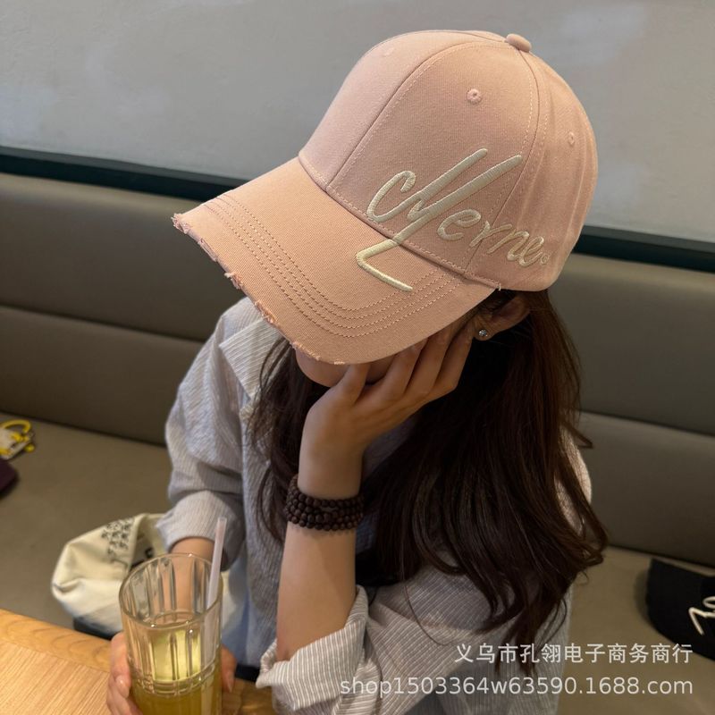 帽子女2025新款大头围刺绣棒球帽宽帽檐大脸显脸小潮牌硬顶鸭舌帽|undefined