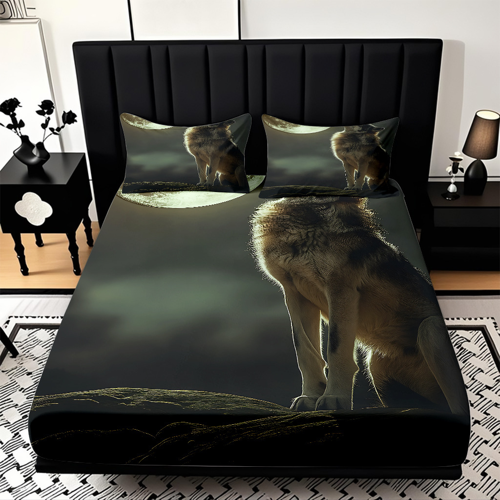 TEMU / JIT impresión digital 3D transfronteriza serie de wolf molido cama de cama de cama de cama para diseñar