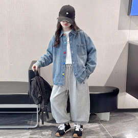 女童牛仔外套2026秋季新款韩版时尚洋气宽松薄款女孩休闲百搭衬衫