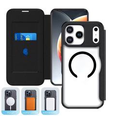 Apple 17ProMax Xunjia 磁気吸着携帯電話ケース iPhone16E フリップカードホルダー 14Pro 保護レザーケースに適しています。