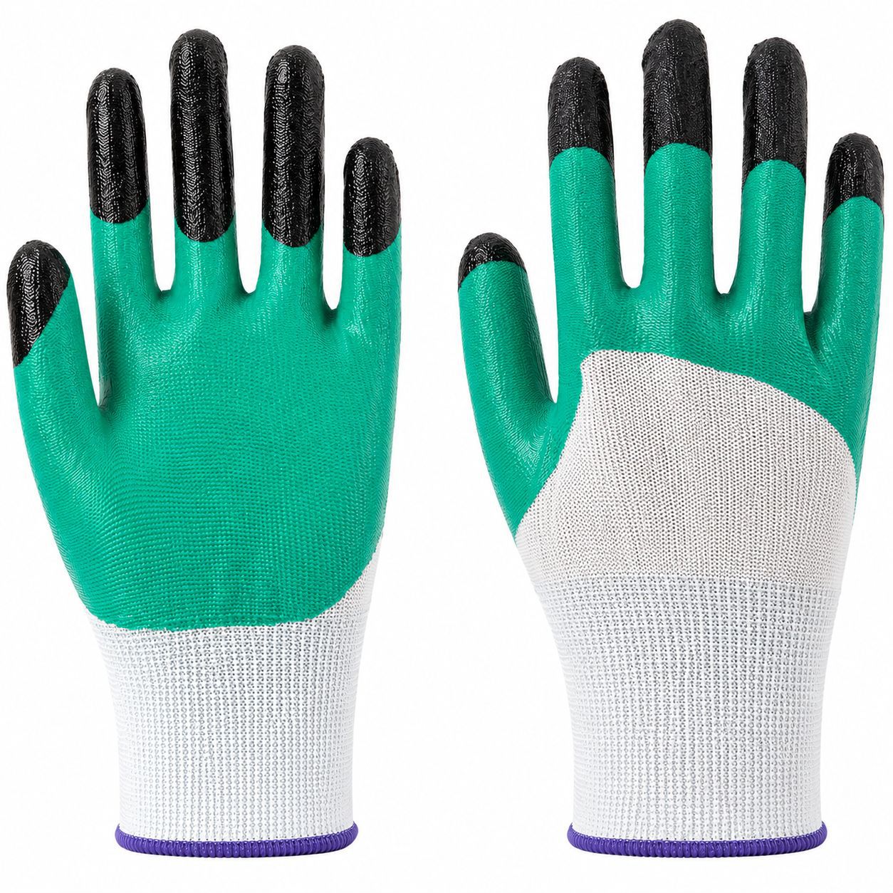 Guantes de nitrilo de nylon resistentes al aceite y resistentes al desgaste guantes de protección laboral respirantes pegamento engrosado guantes Dingqing al por mayor
