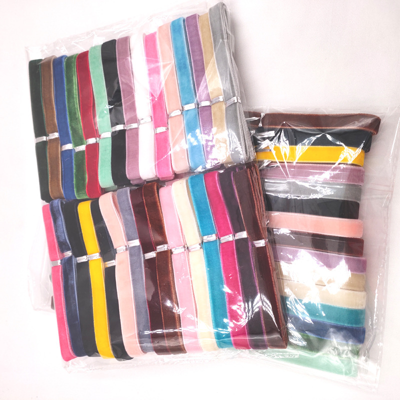 厂家直销植绒带彩色天鹅绒织带1CM 2.5CM的30个颜色/包亚马逊产品