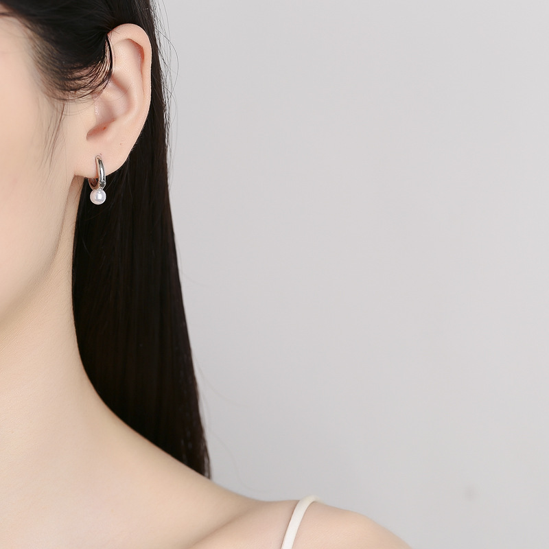 U Shape Pattern 1 Pair Ig Style U Shape Imitation Pearl Copper Earrings