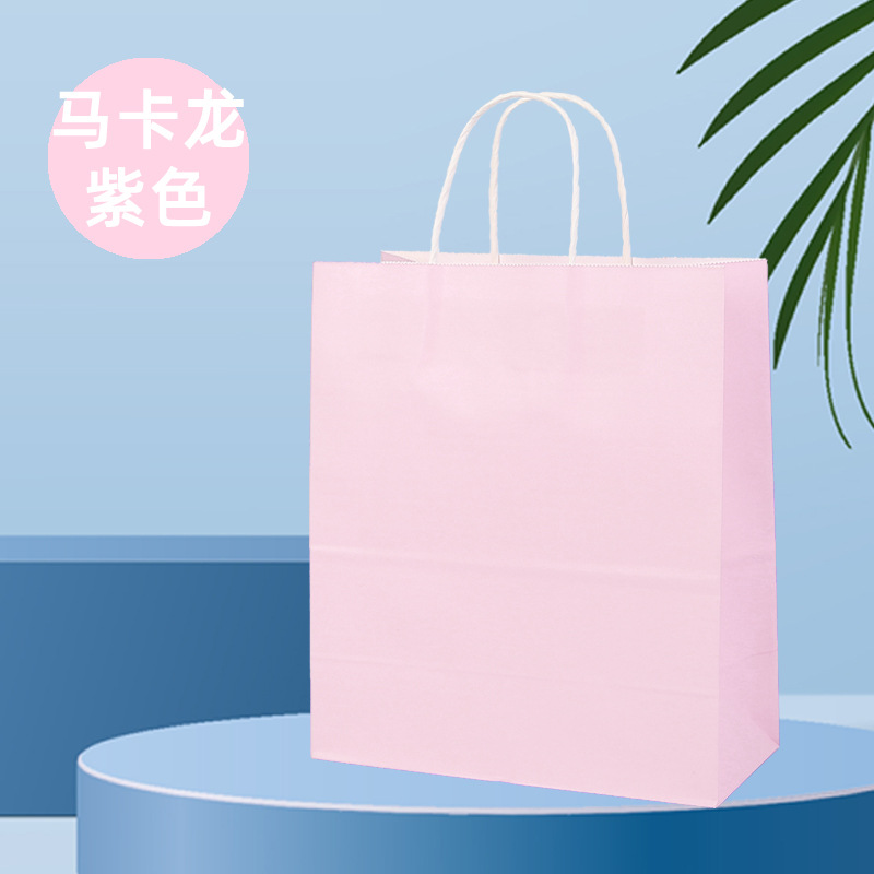 Bolsa de papel Kraft transfronteriza personalizada bolso catering embalaje para llevar ropa de embalaje regalo compras bolsa de papel degradación