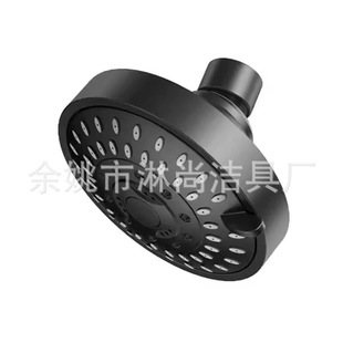 Cross-Border 4-Inch 5-Speed Black Spray Paint Five-Speed Nozzle with Copper Ball Head Nozzle Can Adjust the Shower Head