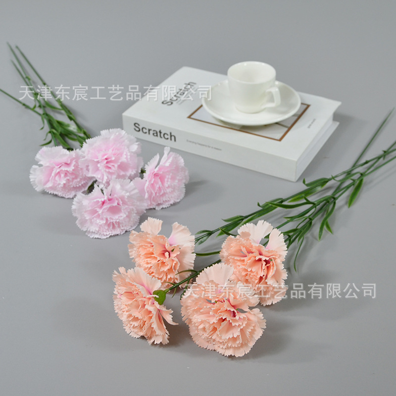 Clavel Artificial de Una Sola Rama de 8 cm de Seda para Bodas y Decoración del Hogar