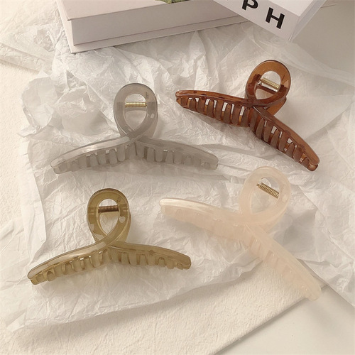 Acrylic Hair Clip for Women, Rear Brain Twist Hairpin, Large Size, Summer Style Shark Hair Clip, Decorative Head Accessory, Simple Hairpin
