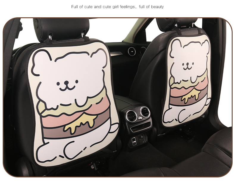 Car Seat Back Anti-Kick Pad Rear Universal Cartoon Kidsren's Stain-Resistant Car Rear Seat Protective Pad Protective Pad