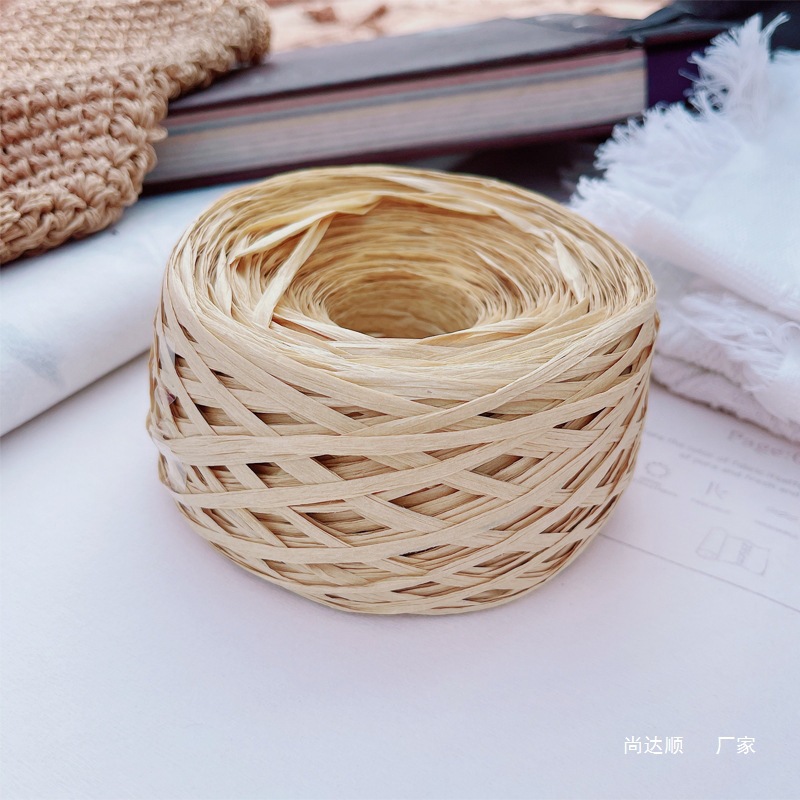 拉菲草帽线包包编织钩线棉夏季日本拉菲钩草线纸草帽子材料包