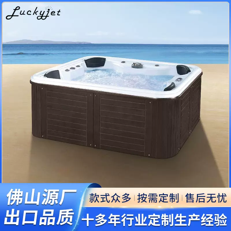 跨境四人大池水疗别墅独立恒温加热智能冲浪按摩气泡SPA浴缸泳池