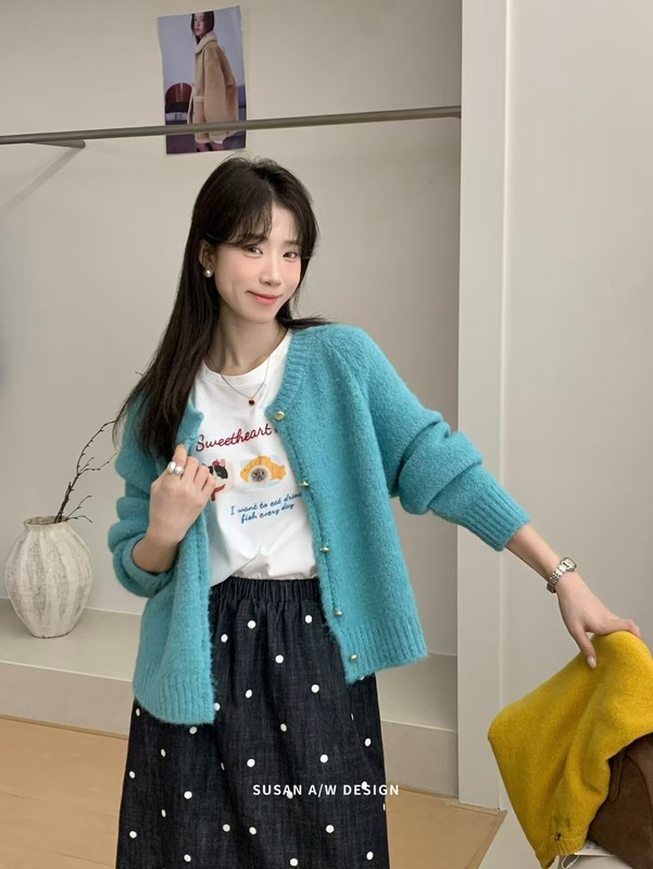 苏珊 2025秋冬新款韩系简约风毛衣外套软糯针织开衫毛衣女60650|undefined