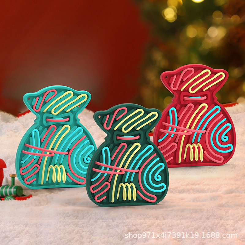 Amazon Hot Sale Sensory Activity Board Silicone Grado Alimentos Descompresión Junta Niños Puzzle Navidad Serie Regalos