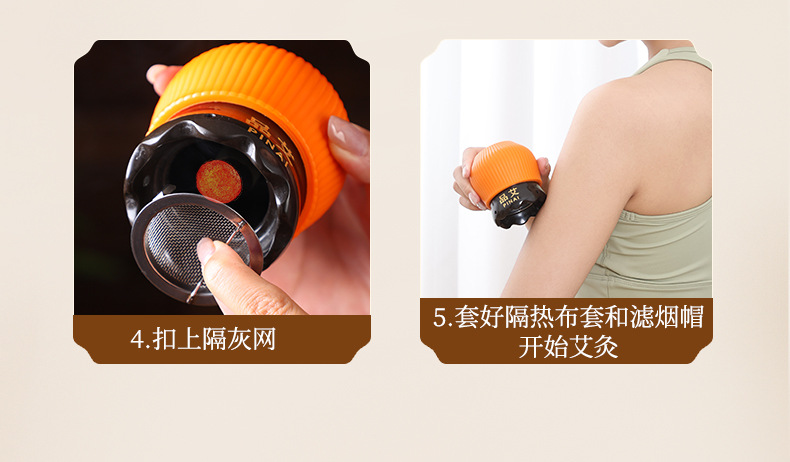Bian Stone Moxibustion Jar Set 2 Piece Fire Dragon Cup Gua Sha Massage Tool Home Wellness Kit in use