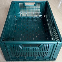 折叠周转筐折叠内倒式生鲜筐水果筐绿色码垛筐超市筐600*400*230