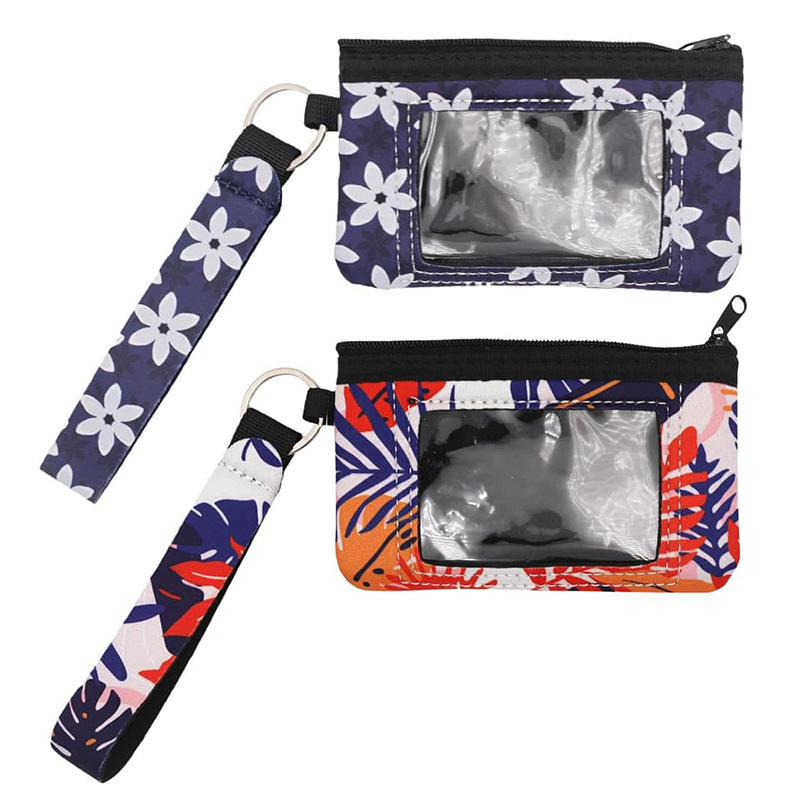 透明潜水料拉链款零钱包小物件收纳包日常出行化妆包挂钩钥匙包