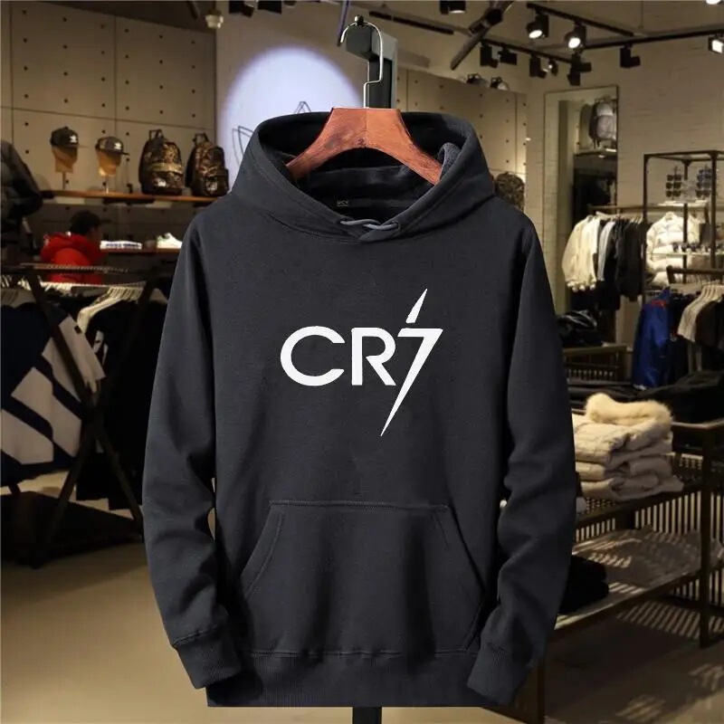 2024 Men's and Women's Leisure Sports Cr7 Printed Loose Fashion Casual Long-Sleeved Pullover Sweater Wool Rest