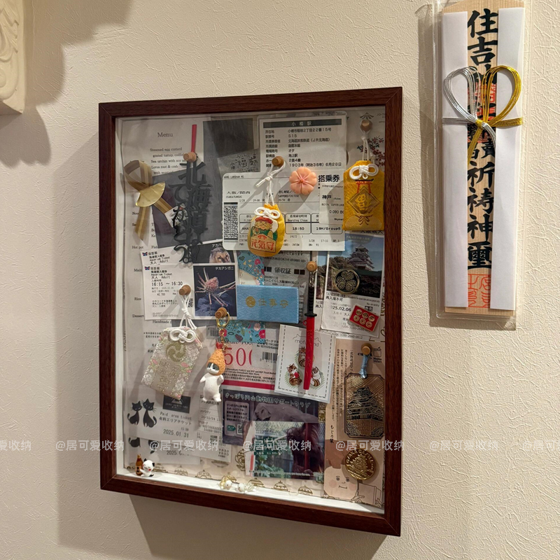 Travel ticket stubs, airplane tickets, train tickets, concert memorabilia, transparent dustproof storage photo frame, can be hung on the wall