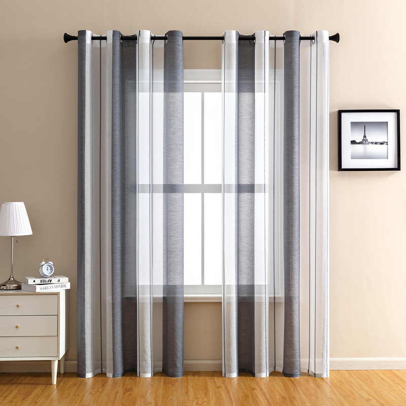 Ke Qiao He Yun 067 Vertical Blue Striped Window Screen Amazon Transparent Thick Balcony Gauze Curtain Cross-border Curtain Customization Ke Qiao He Yun 067 Vertical Blue Striped Window Screen Amazon Transparent Thick Balcony Gauze Curtain Cross-border Curtain Customization