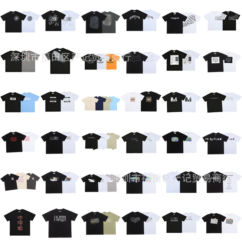 Cross-Border Maison Margiela Digital Print Mm6 Pure Cotton High-Quality Men's and Women's Short-Sleeved T-Shirt Trendy