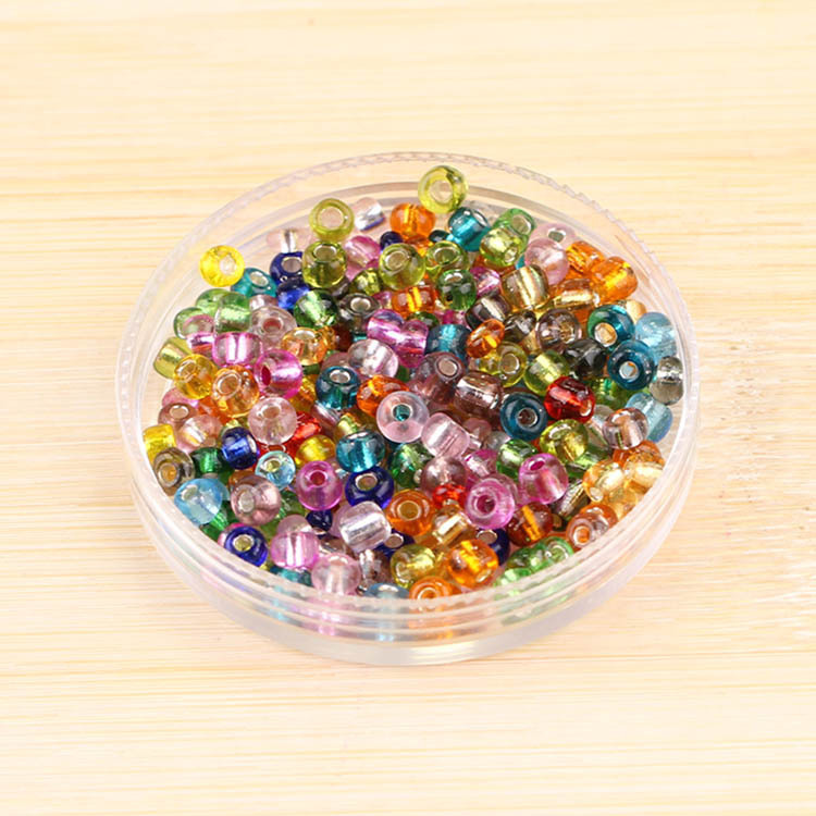 Diyアクセサリービーズアクセサリー材料ビーズ充填銀2-4mmガラスビーズヘアピンフリンジ手作りブレスレットネックレス|undefined