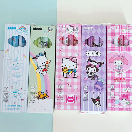 Sanrio gel pen 4 boxes boxed Kuromi students press the pen to learn to sign black pen high-value ins water pen