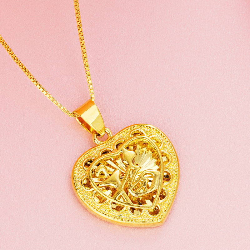 Colgante de oro de arena, nuevos productos transfronterizos, las mujeres no se desvanecen durante mucho tiempo, las flores en forma de corazón, las joyas de bricolaje de todo fósforo de moda, Yiwu al por mayor