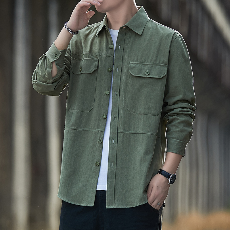 Encuentre camisas personalizadas de fábrica para hombres, primavera y verano, retro americano, negocios, ocio, algodón, sentido de alta gama, estilo de Hong Kong