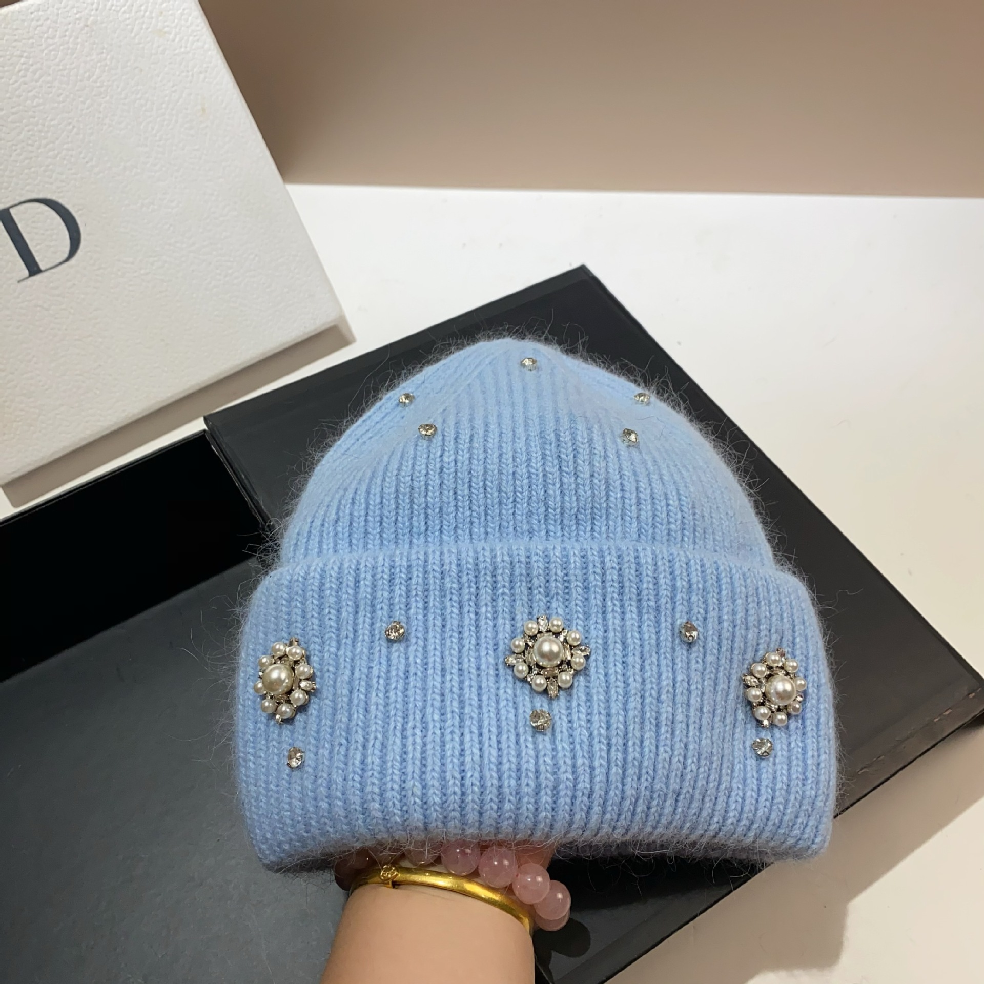 Palast Feng Shui Diamant Kaninchen Haar Gestrickte Herbst Winter Neue Prinzessin Süße und Edle Dame Xiaoxiangfeng Warme_voghion.com