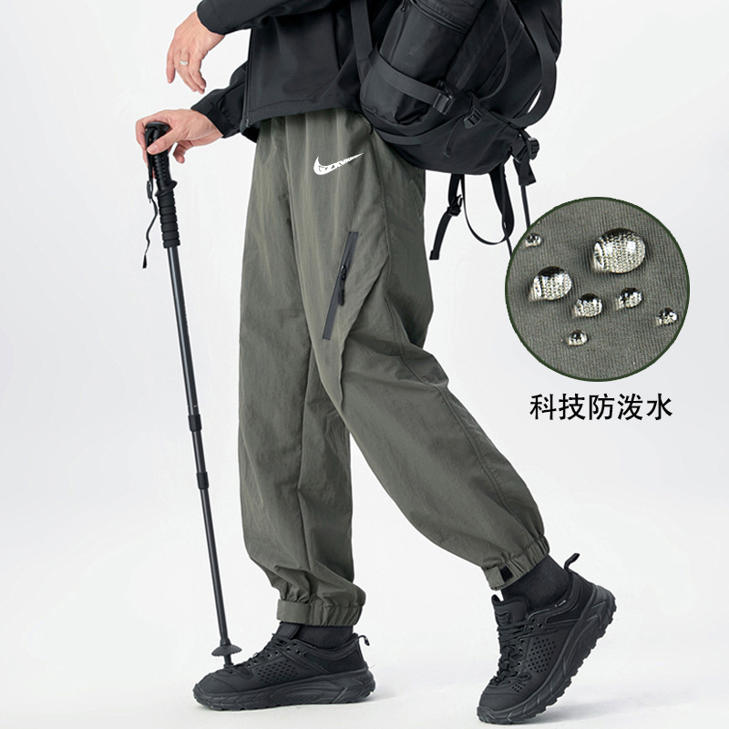Cross-border 2025 New Trendy Overalls Men's Loose fleece-lined Pants Couple's Fashion Casual Parachute Pants