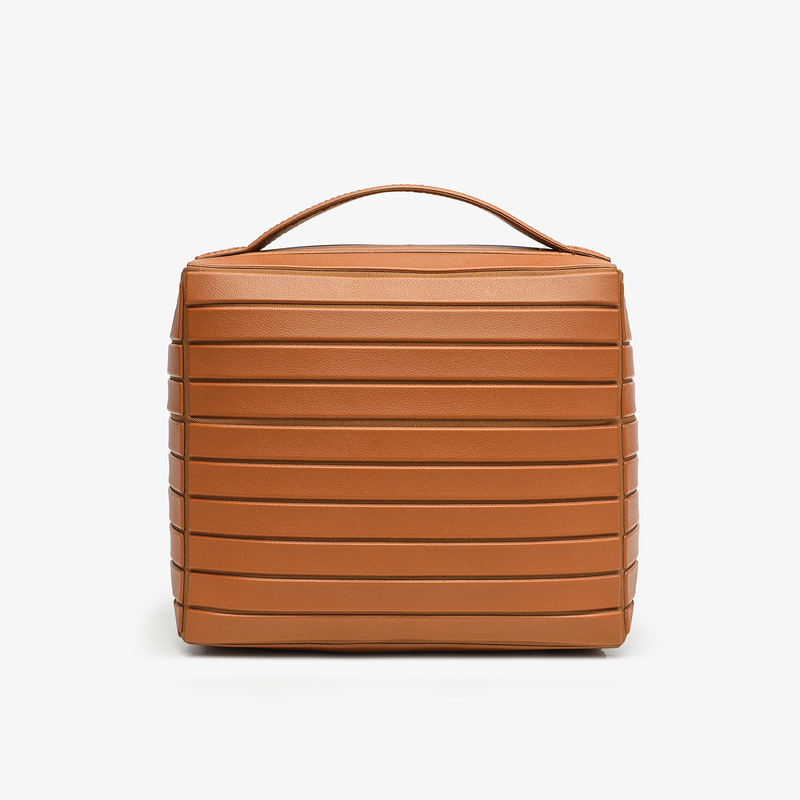 Factory Direct Sales Cross-Border Pvc Three-Dimensional Striped Cosmetic Bag Large Capacity Storage Toiletry Bag Travel Square Cosmetic Case