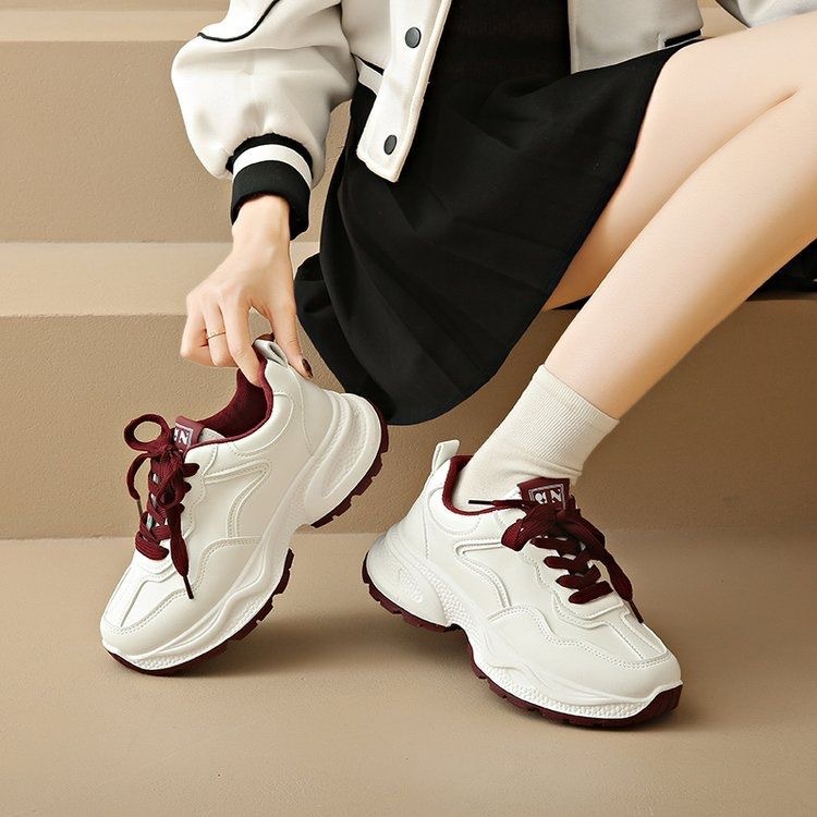 Popular Versatile Thick-soled Dad Shoes Women, Height-increasing For Petite Individuals, 2025 New Spring And Autumn_vogvips.com
