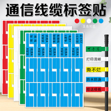 线缆网线标签贴 P形电线分类贴纸可手写机房电源线标识防水不干胶