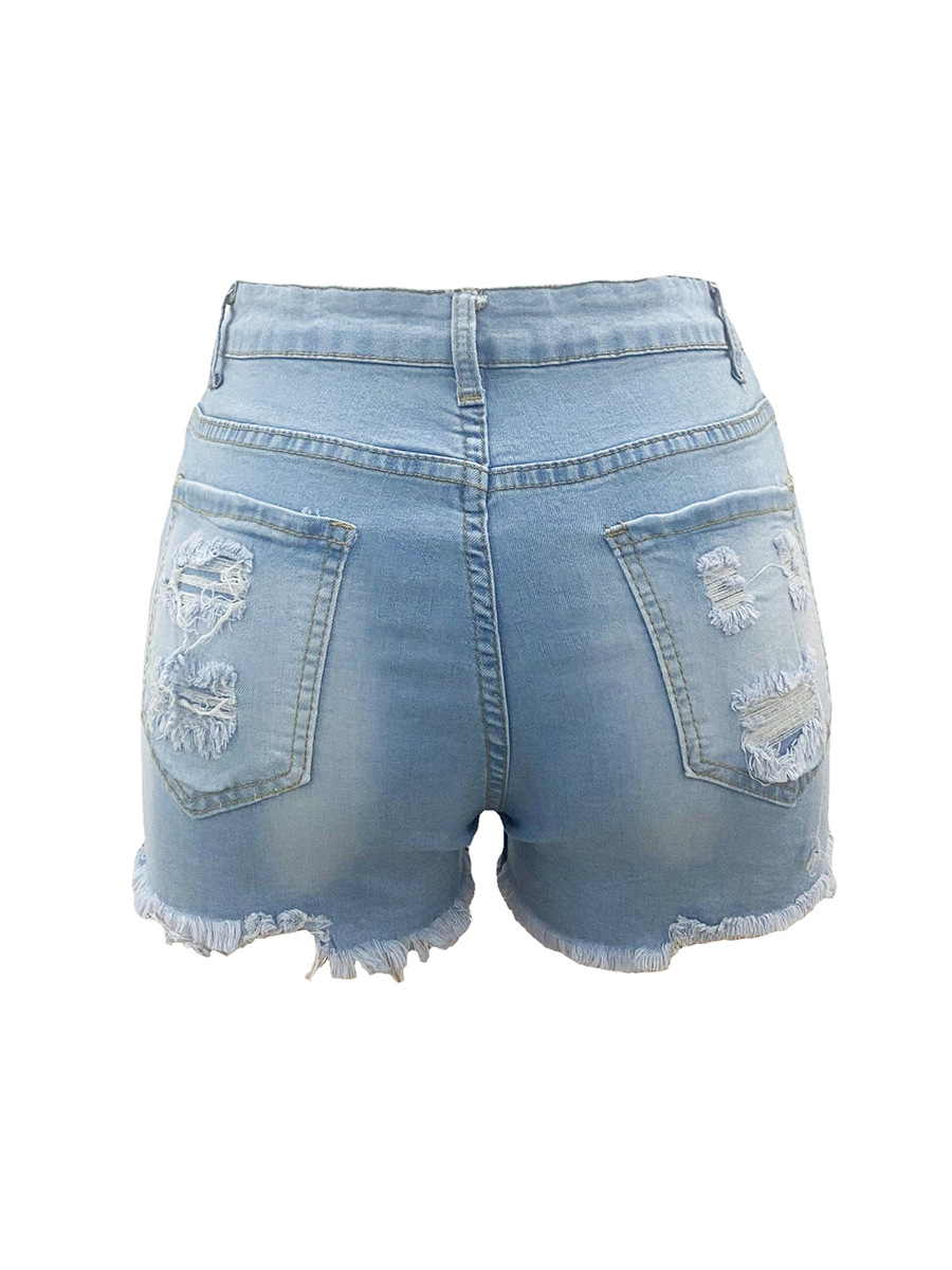 nuovi jeans traforati ad alta elasticità da donna, pantaloncini in denim_voghion.com