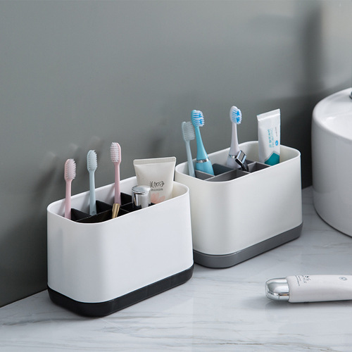 Creative toothbrush and toothpaste storage rack bathroom bathroom storage rack desktop washbasin makeup brush comb storage box