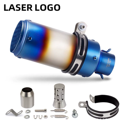 Motorcycle exhaust pipe – Z900 Duke390 R6 R1 - burnt-blue-with-net-51mm