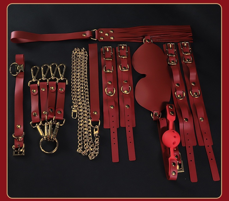 Silicone Bondage Restraint Kit 8-Piece Set with Handcuffs and Mouth Ball for Couples — detail image 21