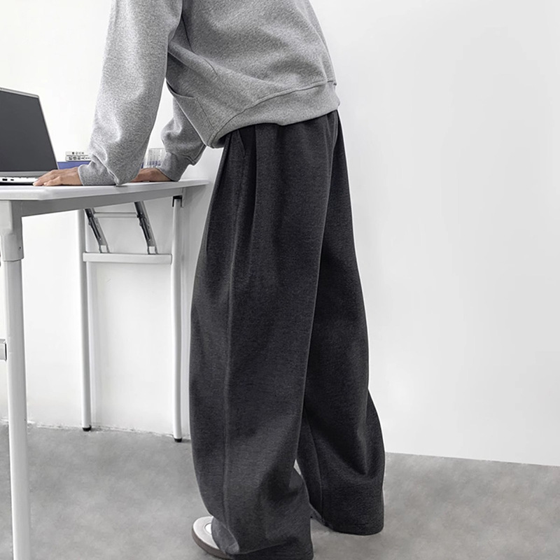 Women's Floor-Length Pants for Petite Figures, Lazy Style Wide-Leg Pants, Thick American-Style Heavy-Duty Autumn and Winter Drapey Sweatpants, Men's Curved Pants Women's Floor-Length Pants for Petite Figures, Lazy Style Wide-Leg Pants, Thick American-Style Heavy-Duty Autumn and Winter Drapey Sweatpants, Men's Curved Pants