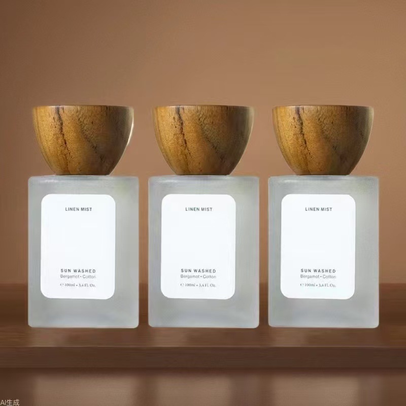 F087G-胡桃木30ml 50ML高档磨砂玻璃喷雾瓶香水分装瓶空瓶化妆