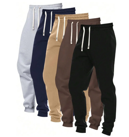 Pantalones Deportivos 2D de Color Liso para Hombre de Poliéster, Ligeramente Elásticos, para Deportes Urbanos